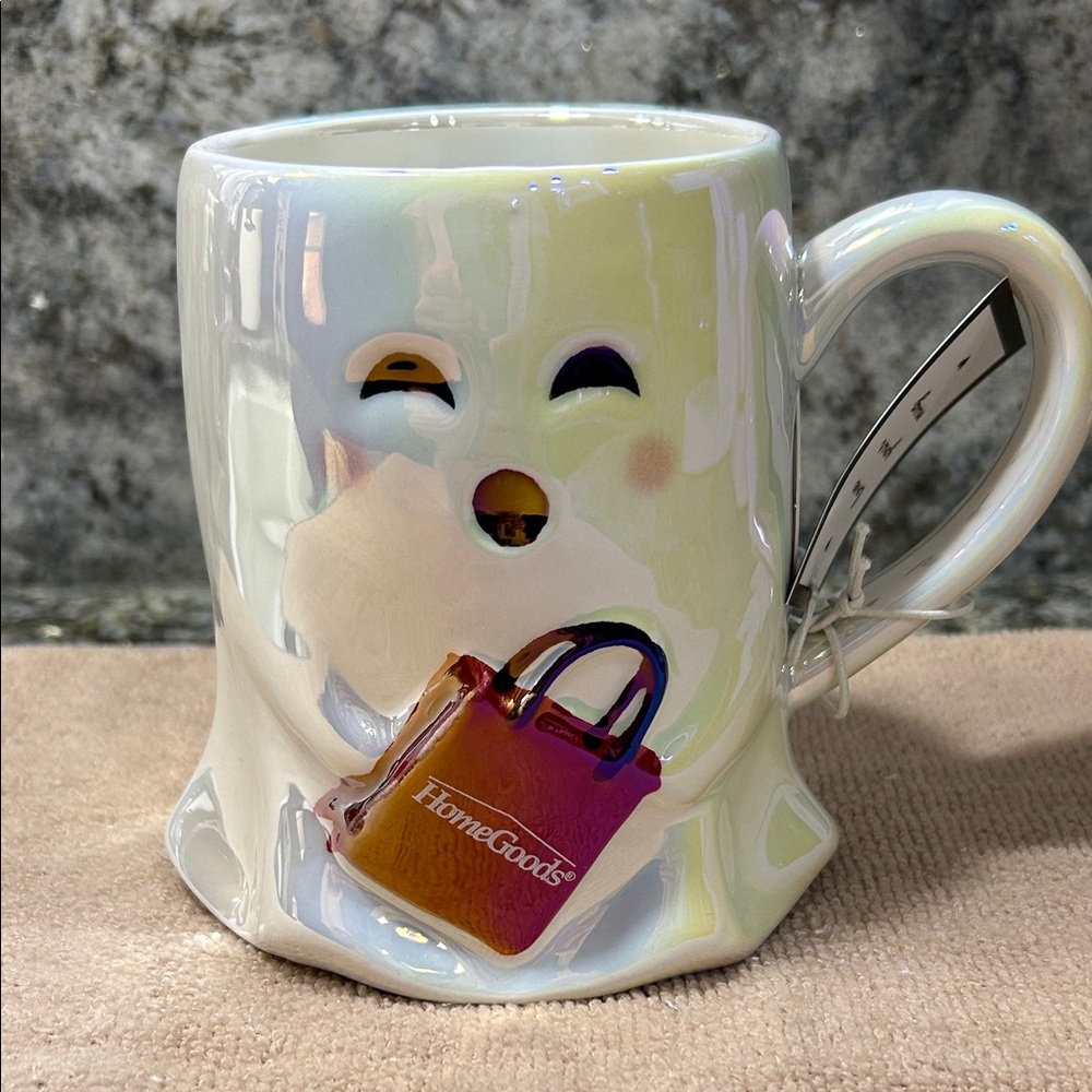 NWT HomeGoods Iridescent Ghost Halloween Mug Spooky Cute